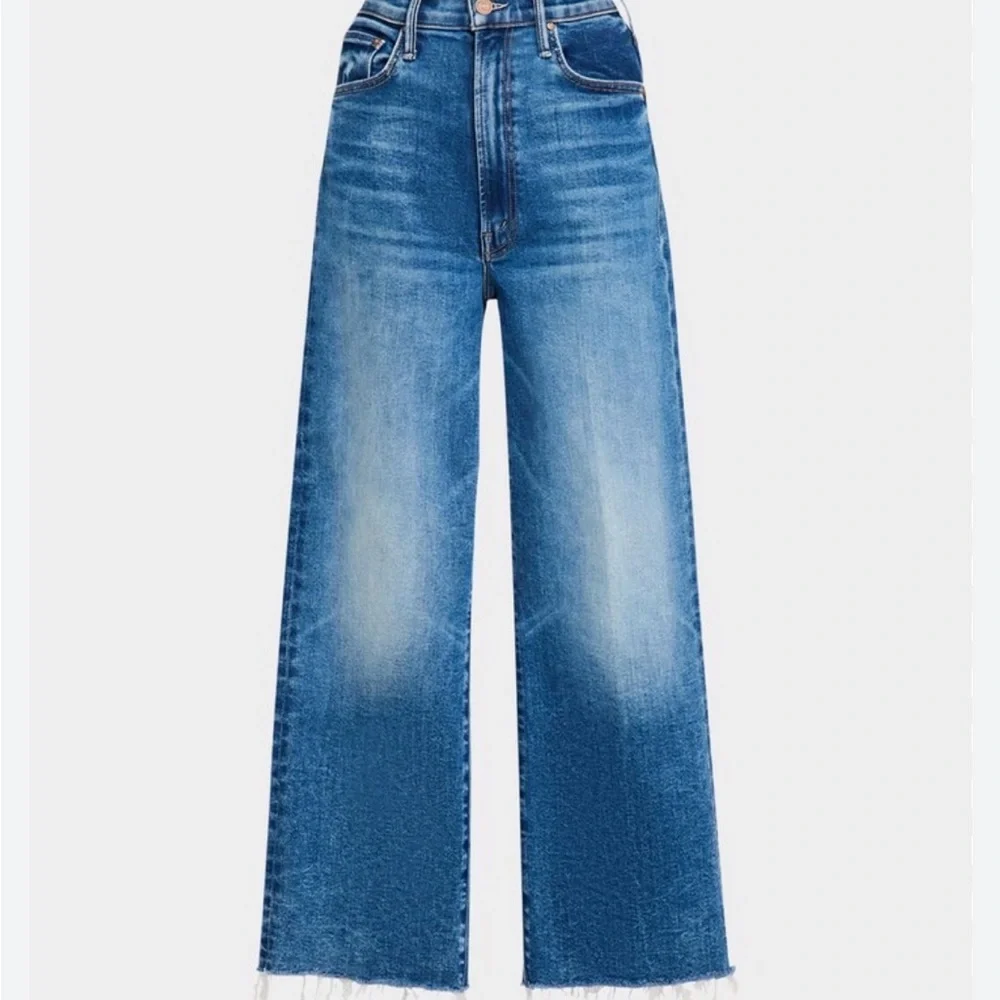 MOTHER Blue Flare Wide-Leg Jeans - Picture 1 of 8